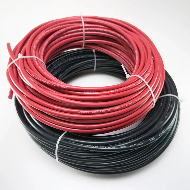 Southwire Commercial Grade (50Ft Red & 50Ft Black) Pure Copper 10Awg Solar Panel Wires, Solar Extension Cable 2000V (Made In Usa) 1