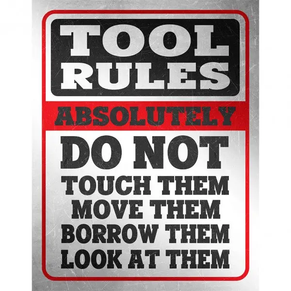 Tool Rules Sign Reproduction 32Cm X 41Cm - Msi2688 1