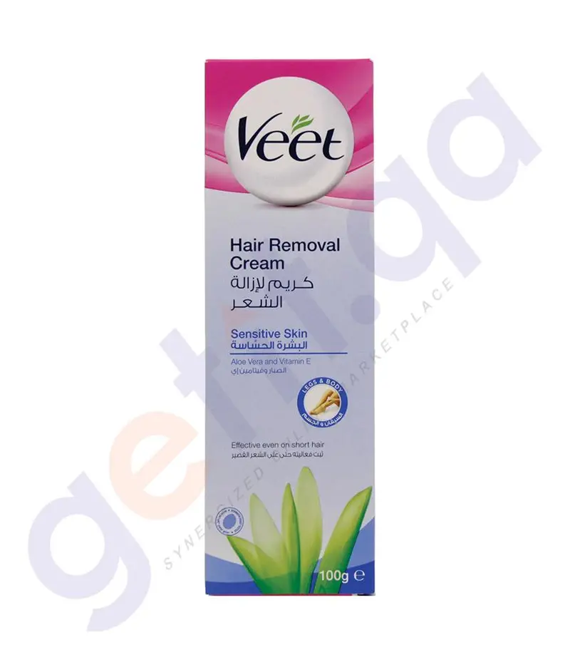 Veet Hair Removal Cream Sensitive Skin Aloe Vera And Vitamin E 100Gm 1