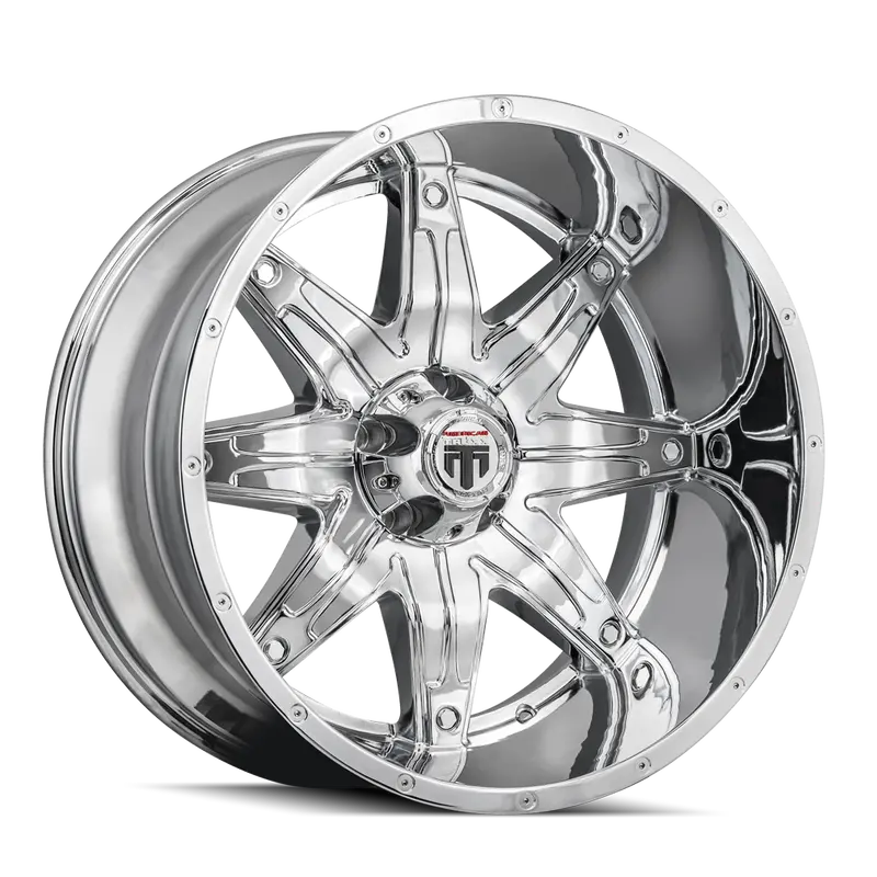 American Truxx At185-2170C-24 At185 Lonestar Chrome 20X10 8-170 -24Mm 125.2Mm 1