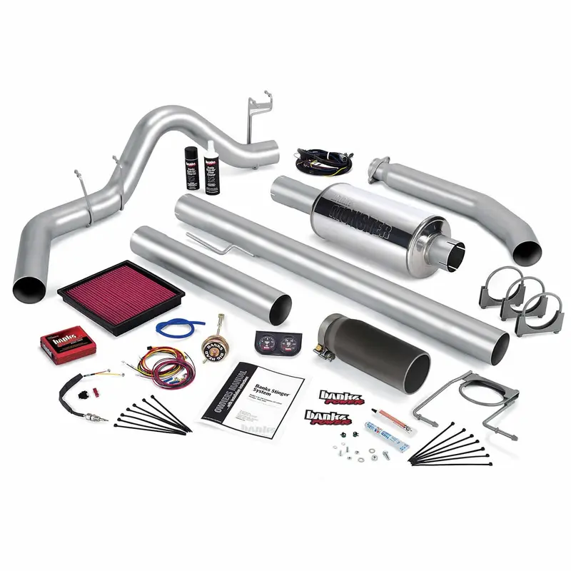 Banks Power 49371-B Stinger Exhaust System – Single Exit, Stainless Steel With Black Tip 1