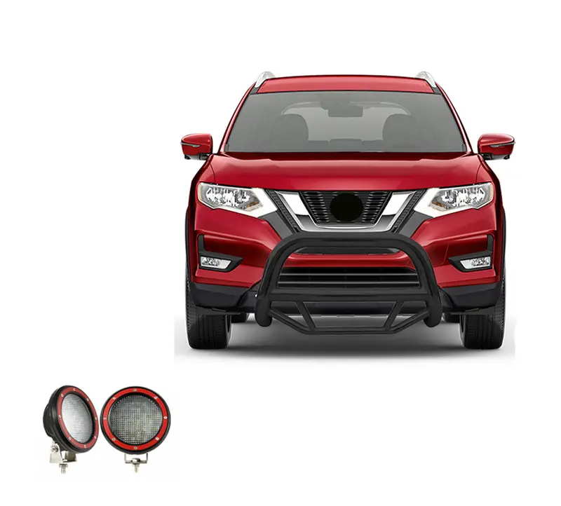Black Horse Off Road Mbb-Nia1702-Plfr Black Steel No-Skid Front Bumper Plate 1
