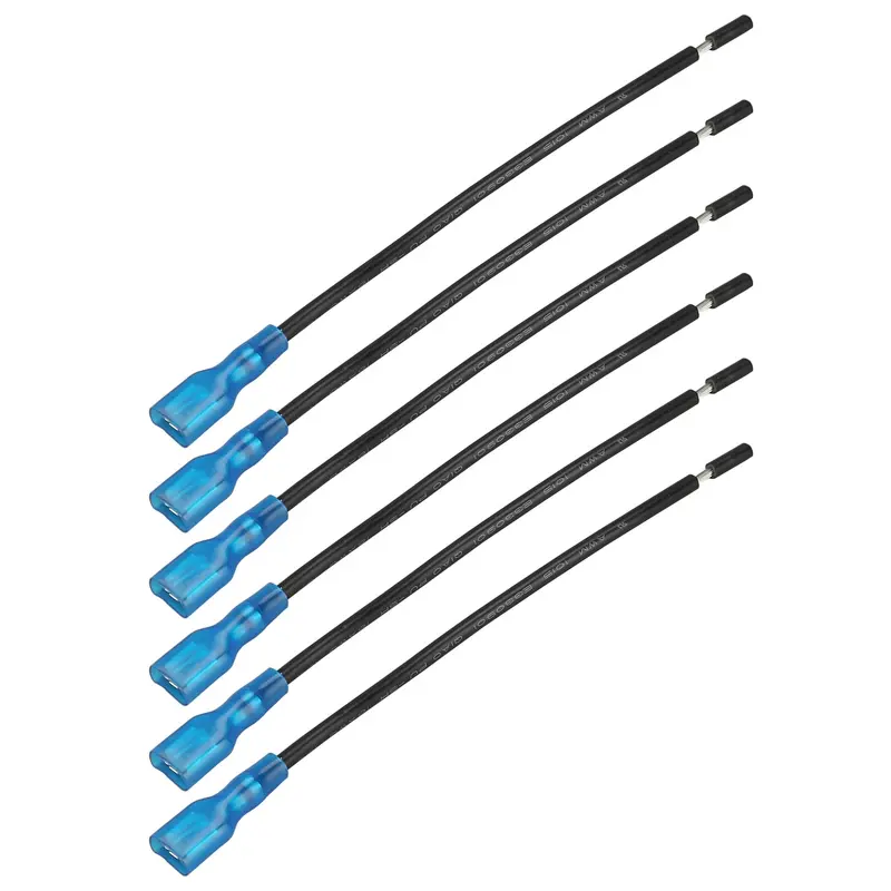 Bulldog Winch 20329 Replacement Switch Wire Kit – 5.25-Inch 16 Awg Spade-To-Open Black Leads (6-Pack) 1