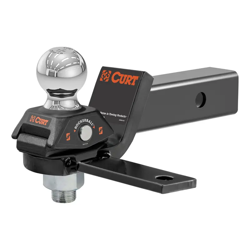 Curt 45149 Rockerball Adjustable Cushion Hitch With Sway Control – 2-5/16" Ball, 2" Shank, 7,500 Lb Capacity 1