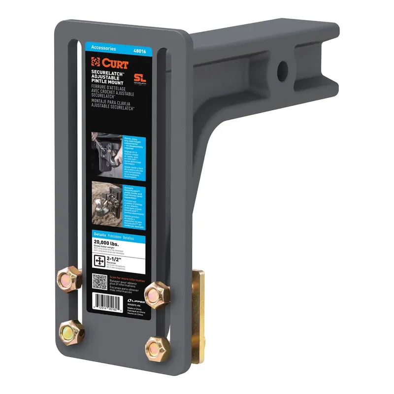 Curt 48016 Adjustable Pintle Hook Mount With Securelatch System 1