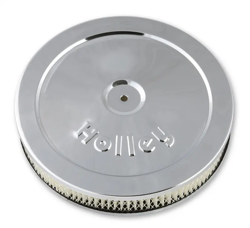 Holley Chrome Round Air Cleaner – 10" Diameter, 5 1/8" Neck – 120-145 1