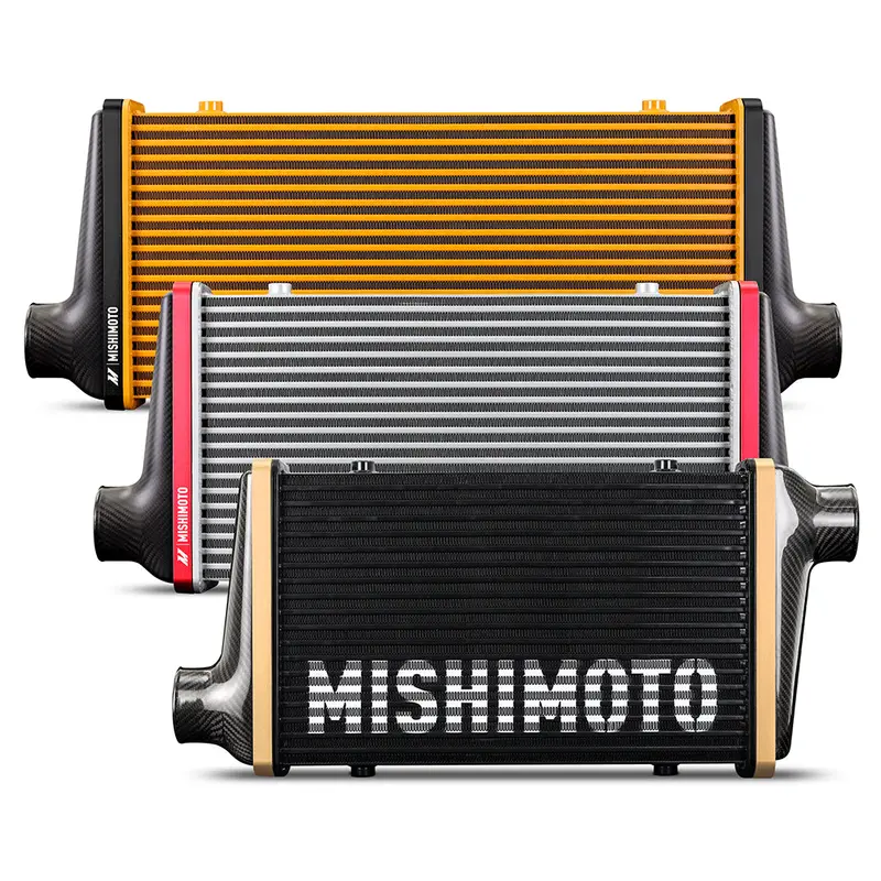Mishimoto Gloss Black Intercooler Core – 600Mm Silver Core, Offset Design With Black Anodized V-Bands 1