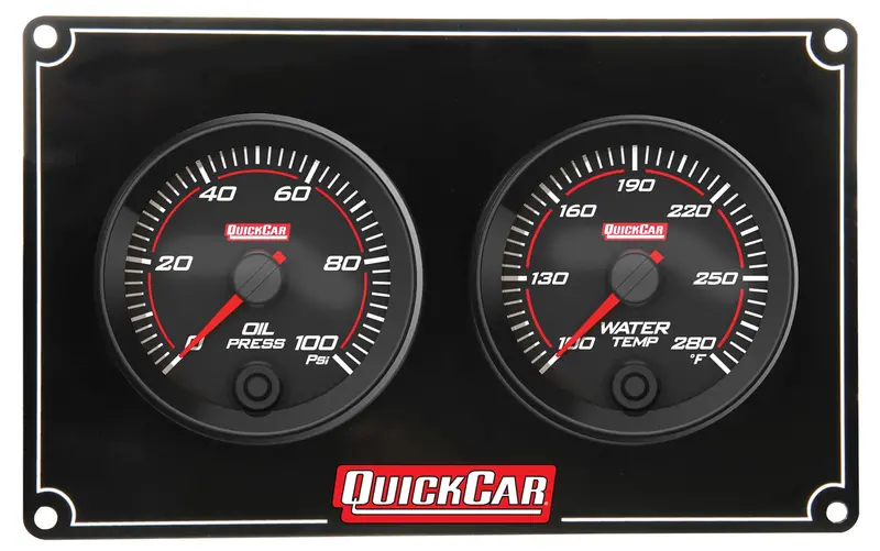 Quickcar Racing 69-2001 Redline Dual-Gauge Dash Panel – Oil Pressure & Water Temperature 1