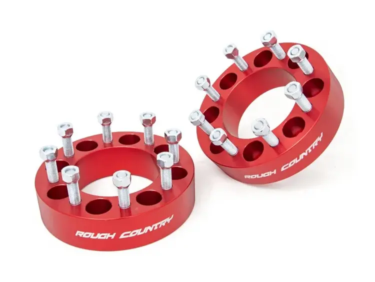 Rough Country 1099Red 2-Inch Red Wheel Spacer Pair For 1994–2011 Dodge Ram 2500/3500 4Wd 1