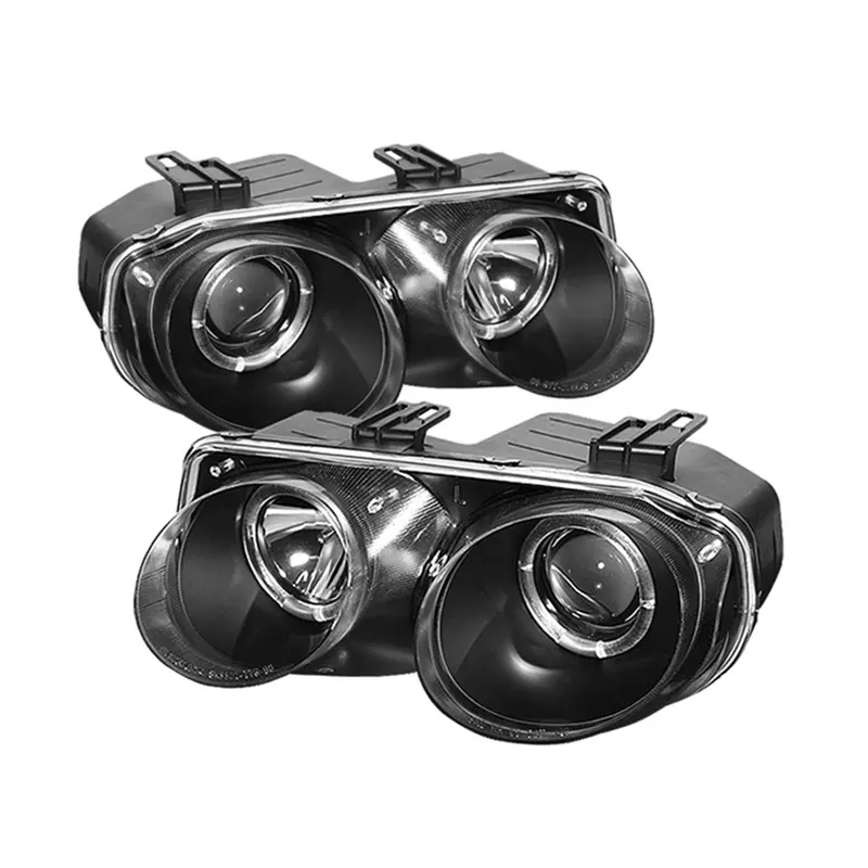 Spyder Auto Halo Projector Headlights – Black Housing With Integrated Bulbs, Pair, Model 5008695 1