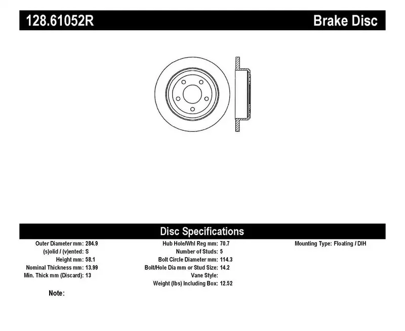 Stoptech 128.61052R Rear Right Cross-Drilled Sport Brake Rotor 1