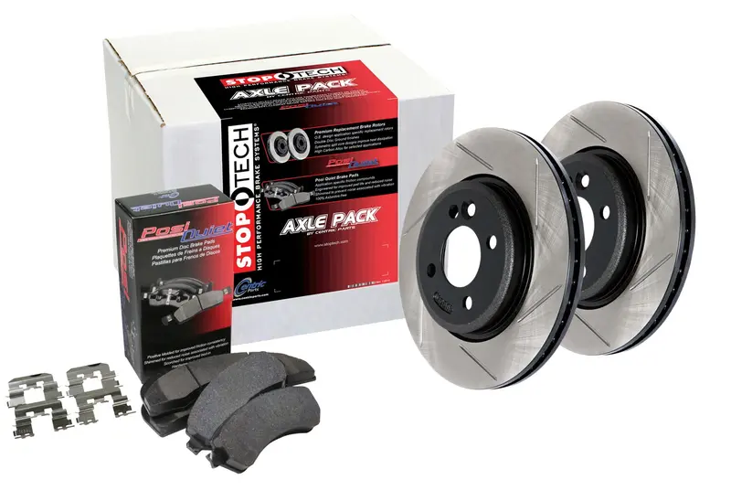 Stoptech Street Axle Brake Kit – Front, Slotted Rotors (Model 937.45014) 1