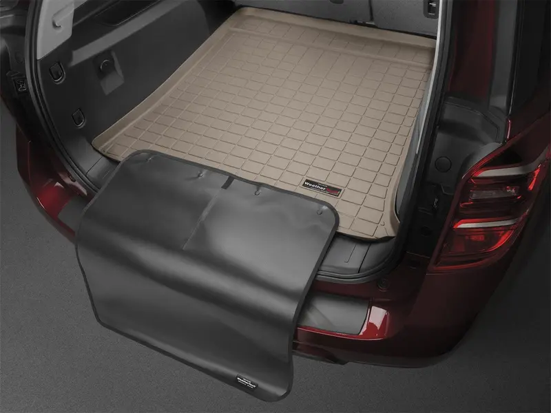 Weathertech 411440Sk Tan Cargo Liner With Rear Bumper Protector – Fits Behind 2Nd Row 1